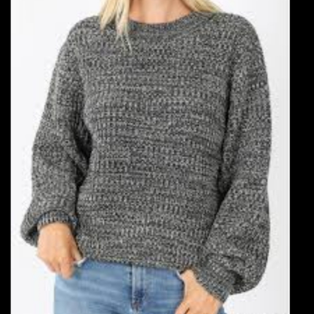 Forever 21 Womens Gray Cable Knit Sweater Crewneck